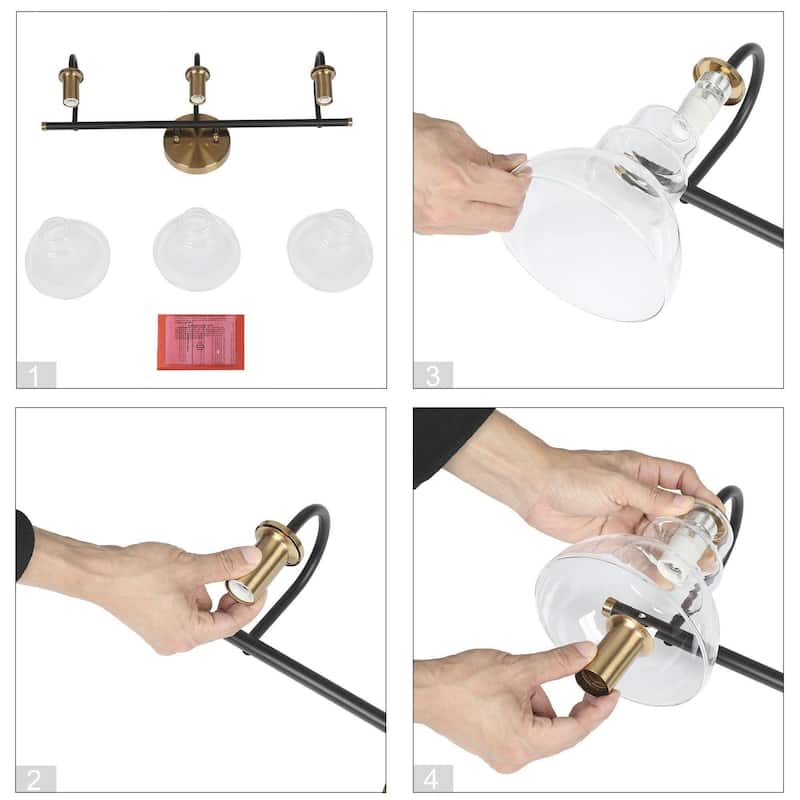 Modern 1/2/3/4 Lights Black Gold Bathroom Vanity Light Fixture Farmhouse Wall Sconce Light for Bathroom