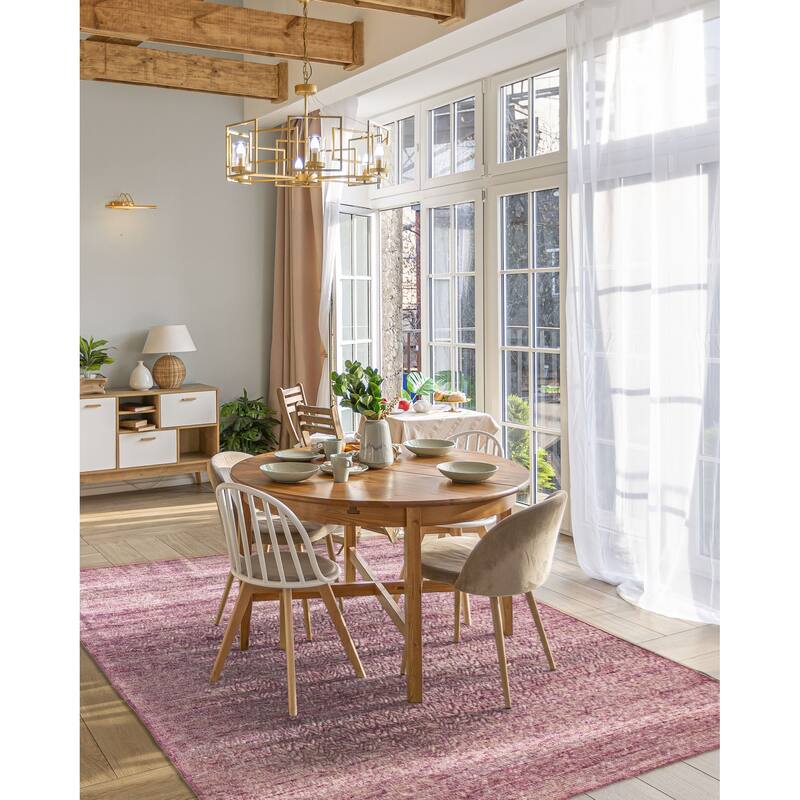 ECARPETGALLERY Hand-knotted Loreto Violet Silk Rug - 5'9 x 8'9