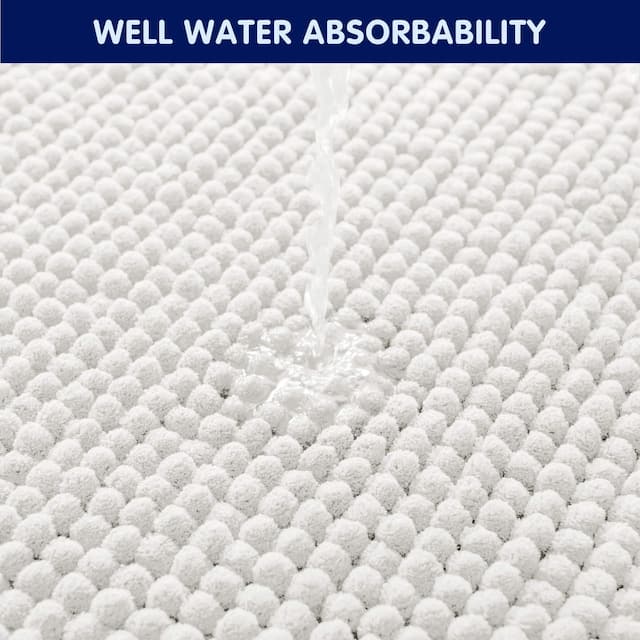 Subrtex Chenille Soft Rugs Super Water Absorbing Shower Mats
