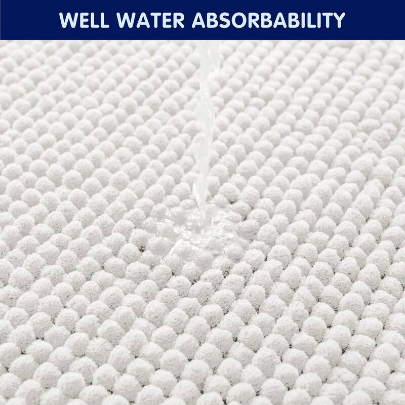 Subrtex Chenille Soft Rugs Super Water Absorbing Shower Mats
