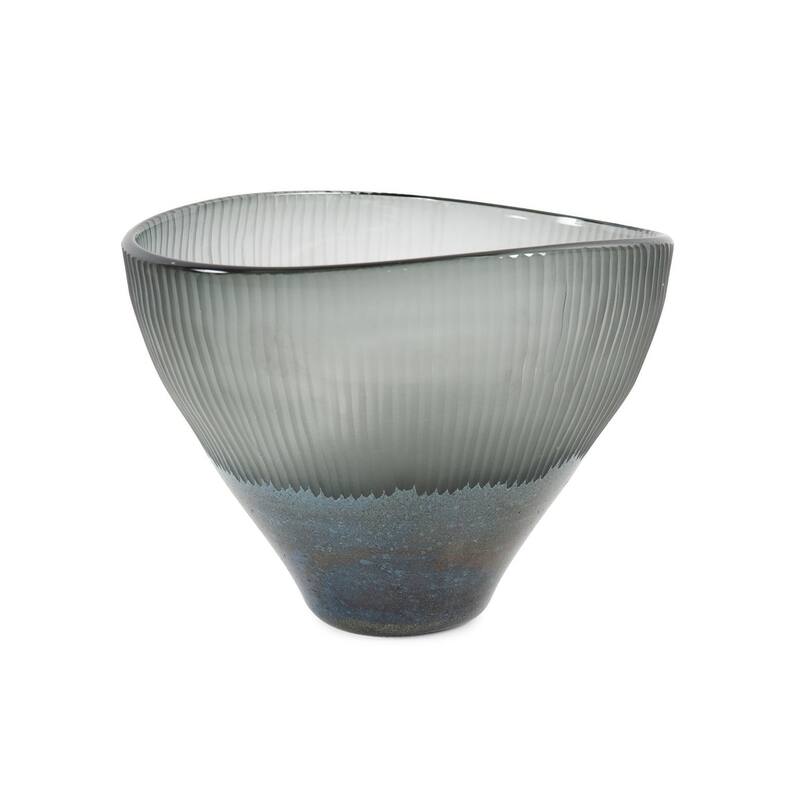 Allan Andrews Frosted Contemporary Tapered & Flared Glass Vase