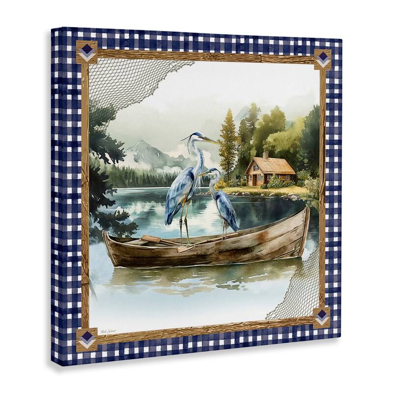 Stupell Herons on Boat with Tartan Canvas Wall Art Design By Nicole DeCamp