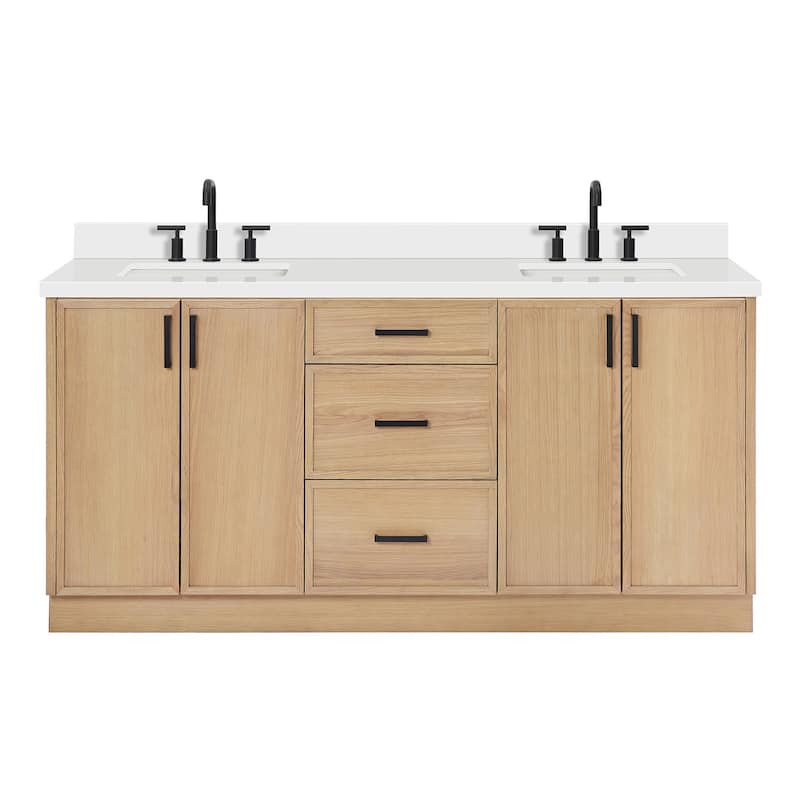 Ariel K73DWQRVO Kelly 73" Free Standing Double Basin Vanity Set with