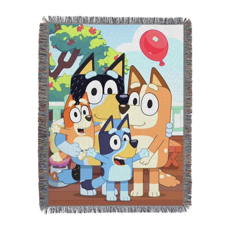 Bluey Woven Tapestry Throw Blanket - 48" x 60" - Family Day