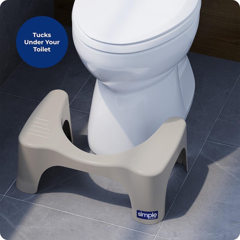 Squatty Potty Simple Toilet Stool, Taupe 7 Inch - Ergonomic Bathroom Accessory for Natural Squatting Posture