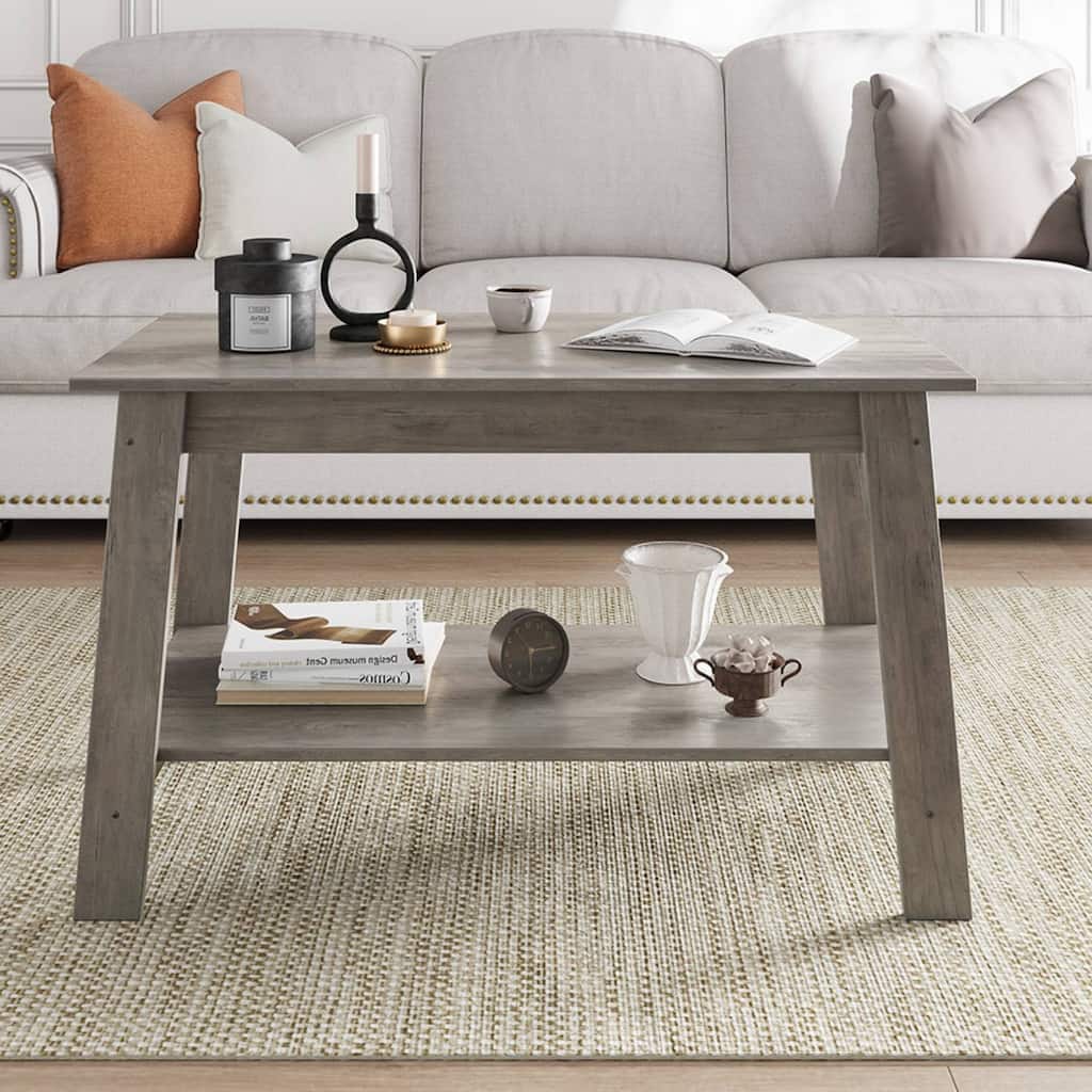 Small Living Room Rustic 2-Tier Coffee Table