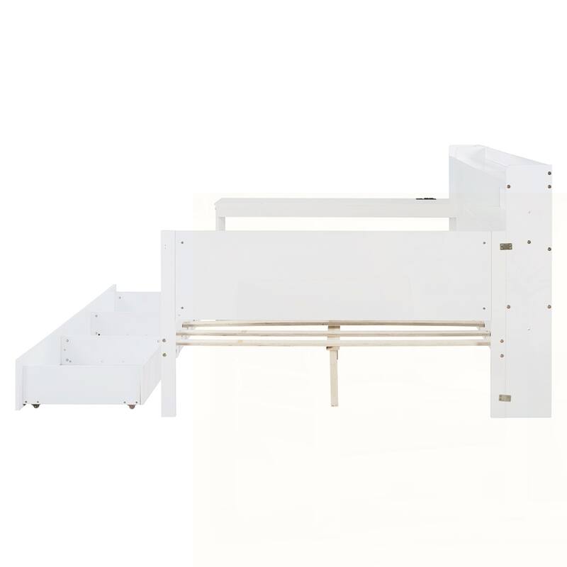 Wooden Daybed With 3 Drawers and USB Ports