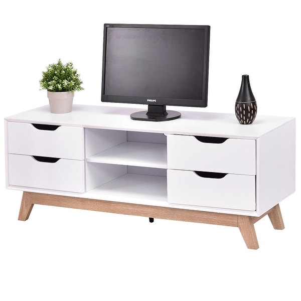 Costway Tv Stand Entertainment Center Console Storage Cabinet Costway Tv Stand Entertainment Center Console Storage Cabinet Drawer And Shelves W Legs
