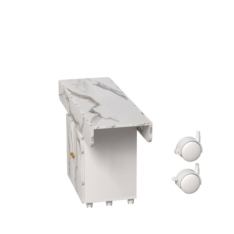 Wood Folding Dining Table with Storage Rack, Movable Entryway Table Kitchen Island Side Table Coffee Table