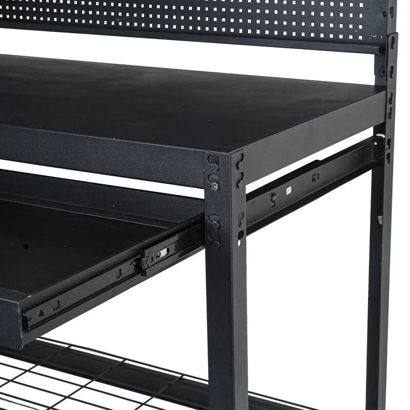Tools Cabinet Work Table with Metal Top and 1-Drawer