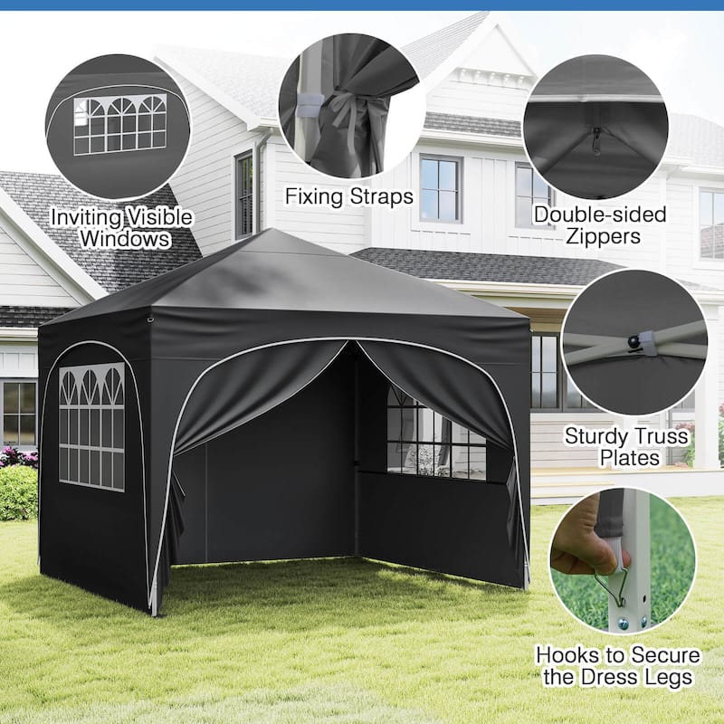 Costway 10 X 10 FT Pop up Canopy Tent Outdoor Easy Setup Sunshade with - See Details