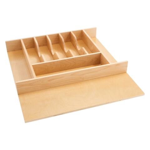 Rev-A-Shelf 4WCT-3 Tall Wood Cutlery 9 Compartment Tray Cabinet Insert, Maple - 7.1