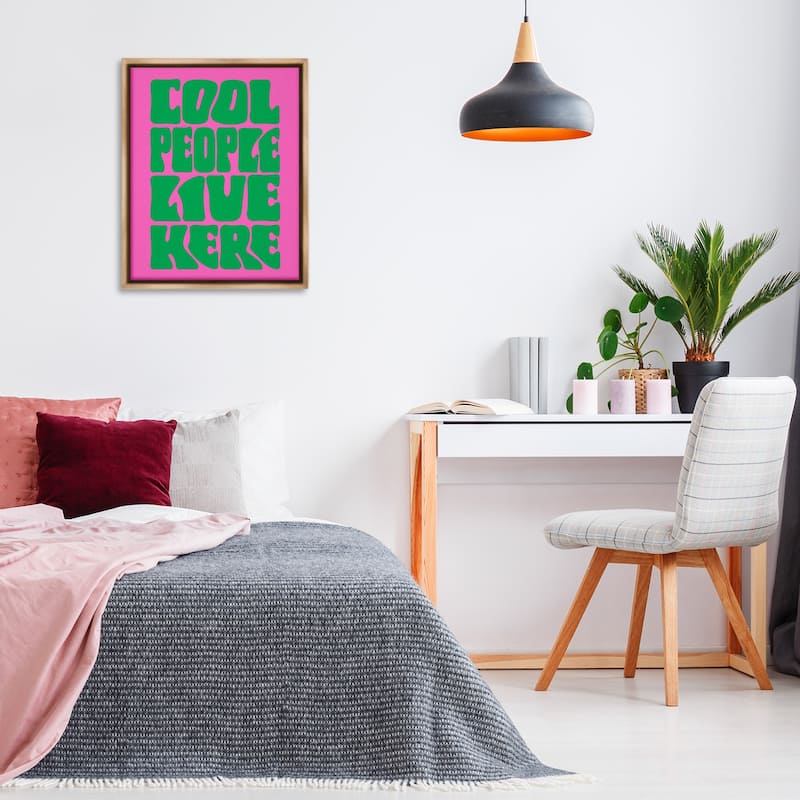 Stupell Cool People Live Here Framed Floater Canvas Wall Art Design By House of Lulu