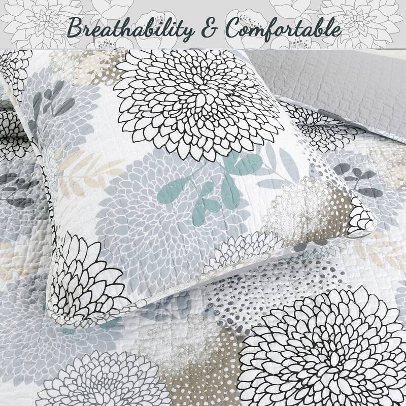 Copper Grove Dehiwala Floral Cotton 3-piece Quilt Bedding Set
