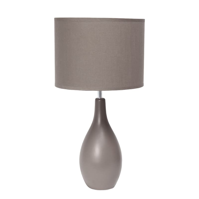 Traditional Dewdrop Table Lamp with Drum Shade - 18.25" - Gray
