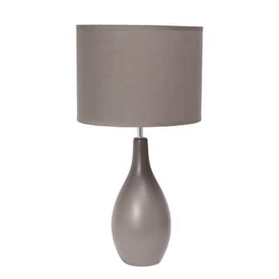 Traditional Dewdrop Table Lamp with Drum Shade - 18.25" - Gray