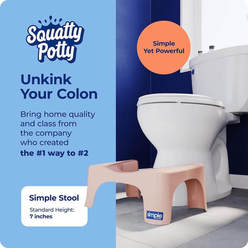 Squatty Potty Simple Toilet Stool, Clay 7 Inch - Ergonomic Bathroom Accessory for Natural Squatting Posture