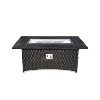 Moda Stylish Outdoor Rectangle Fire Pit Table Rain Cover Included