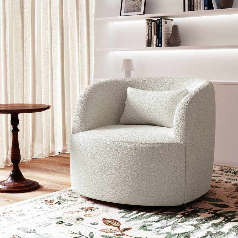 Modern 360-degree Rotation Teddy Barrel Chairs