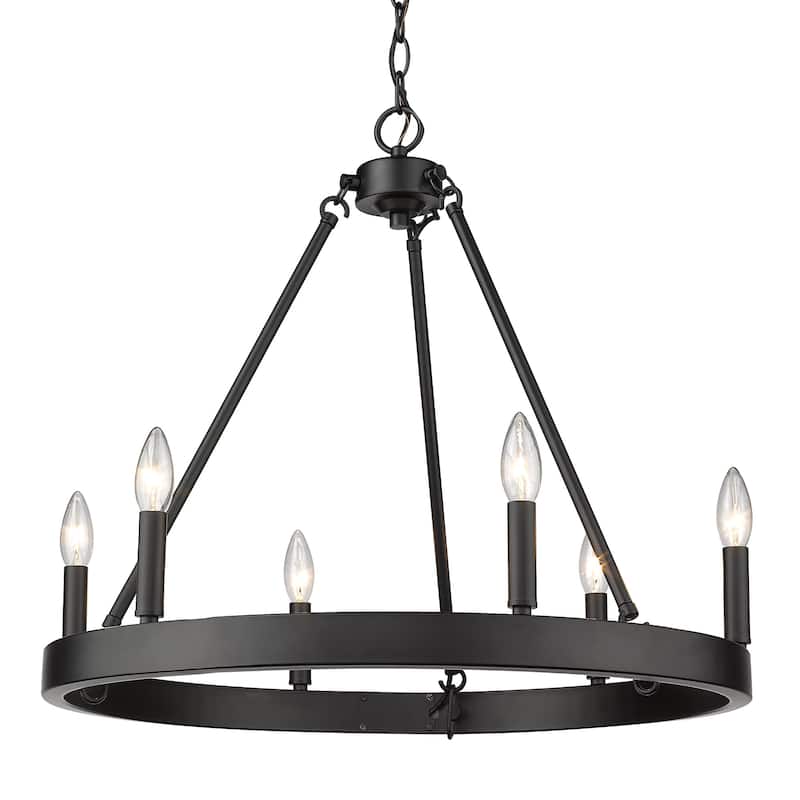 Alastair 6 Light Chandelier - 27x22" - Black - 27x22"