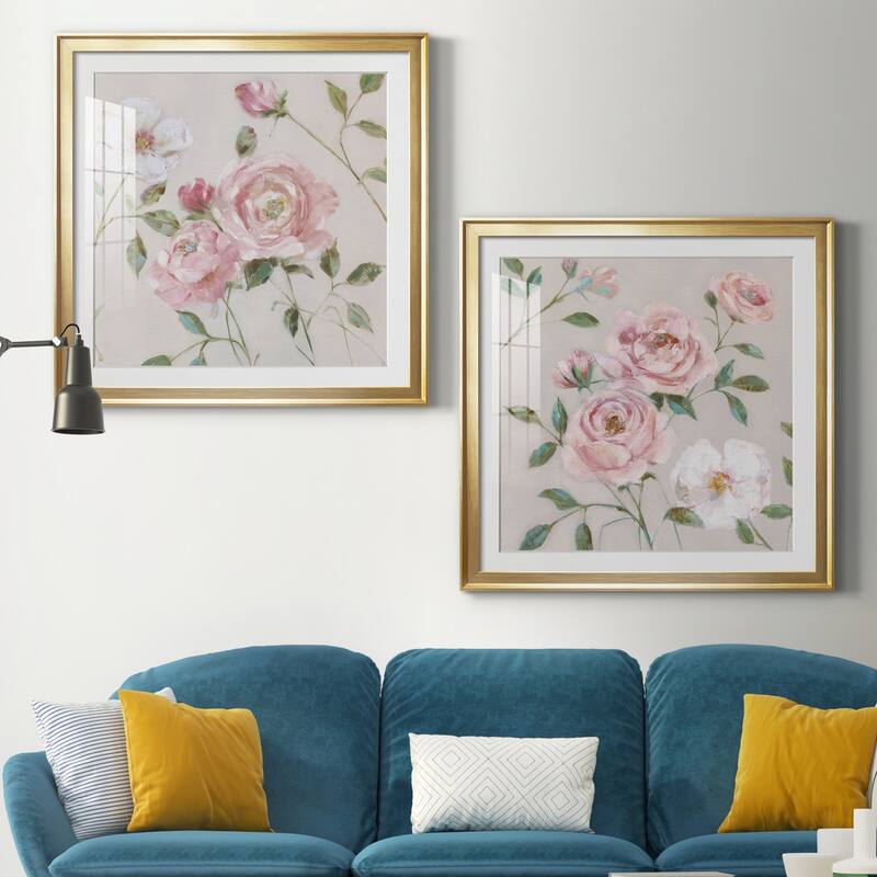 Cottage Sweet Roses I Premium Framed Print - Ready to Hang