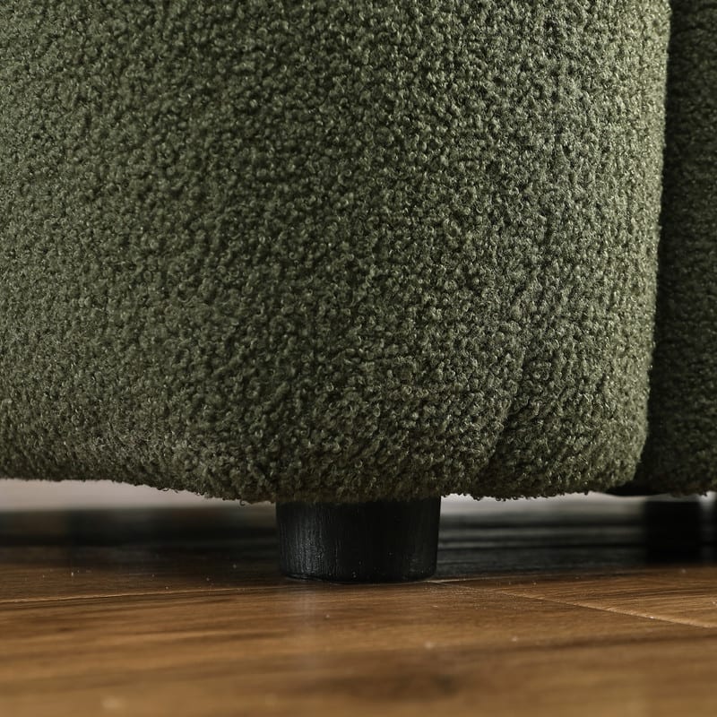 Two Sizes Of Teddy Velvet Upholstered Sofa