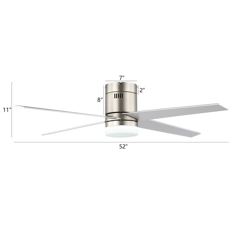 WINGBO 52 inch Indoor Hugger Ceiling Fan with LED Light & Remote...