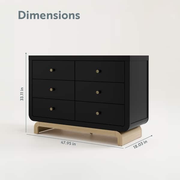 dimension image slide 1 of 2, Storkcraft Santorini 6 Drawer Dresser
