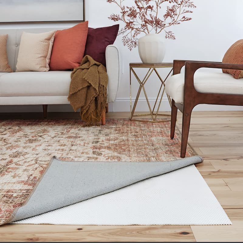 Extreme Grip Traditional Solid Non Slip Rug Pad - Off-White