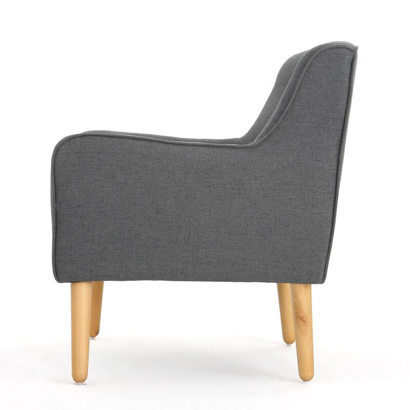 Merax Tufted Fabric Arm Chair with Wooden Legs