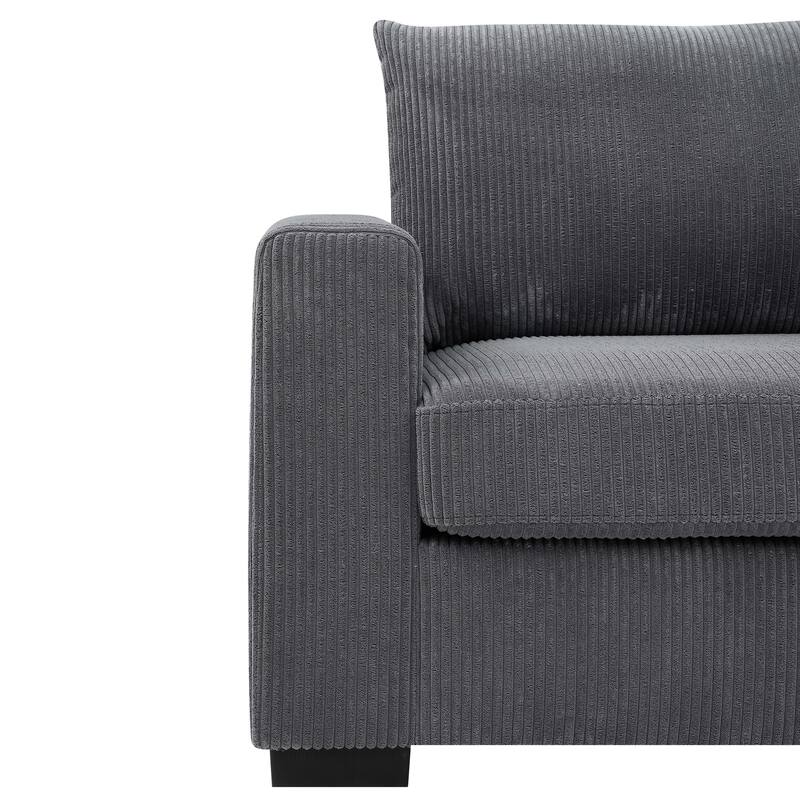 Coastal Haven Corduroy Sofa,Deep Seat Cushions And Overstuffed Back Pillows
