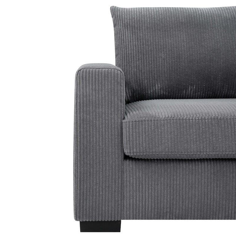Coastal Style Corduroy Sofa - 31" D x 79" W x 34" H
