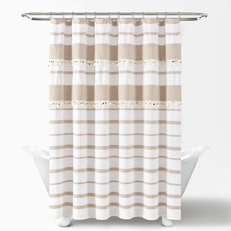 Lush Decor Malaika Stripe Shower Curtain