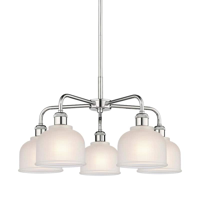 Innovations Lighting 516-5CR-15-24 Dayton Chandelier Dayton 5 Light - Polished Chrome / White
