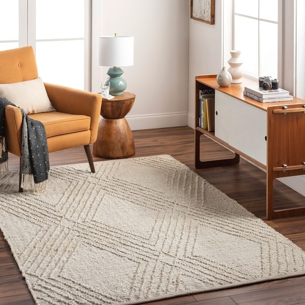 slide 2 of 8, Senti Handmade Mod Farmhouse Jute Area Rug 2' x 3' - Rectangle