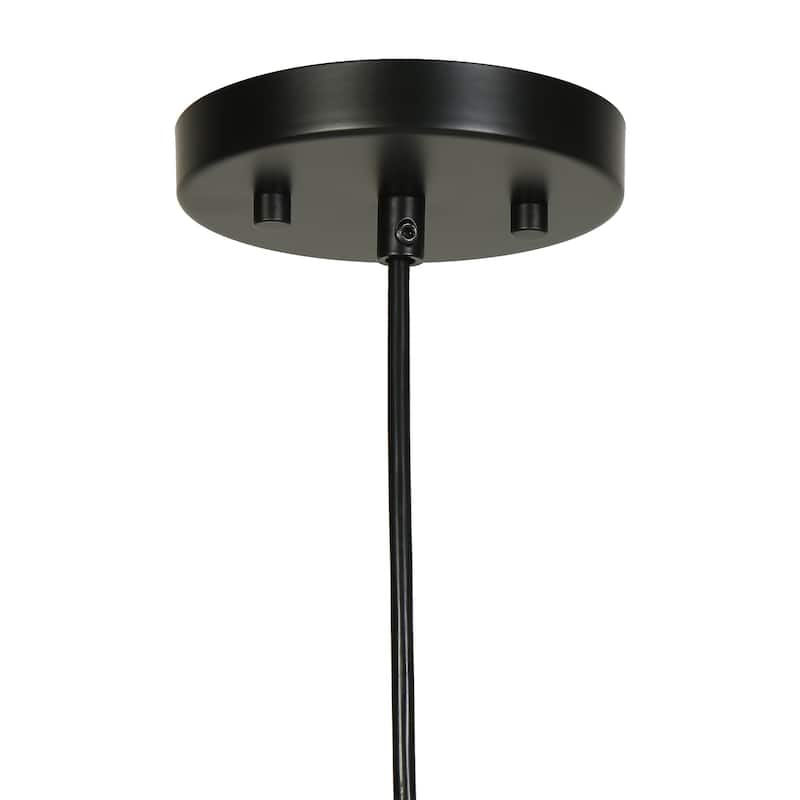 Modern Farmhouse 1-Light Black Pendant Hammered Glass Island Lights for Dining Room