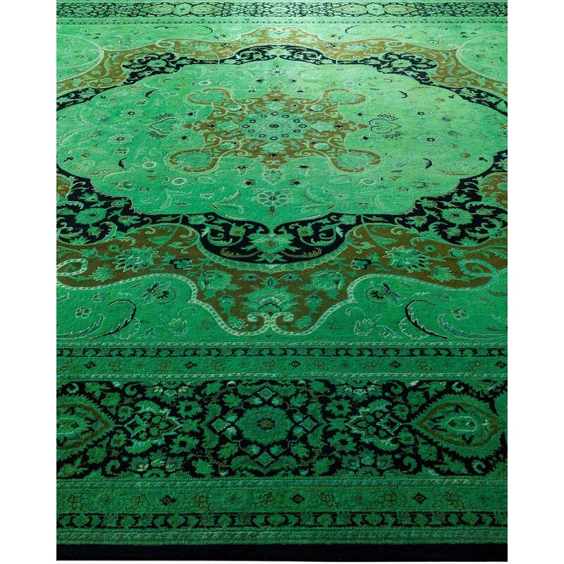 Contemporary Overdyed Wool Hand Knotted Area Rug - 10' 1" x 14' 4"