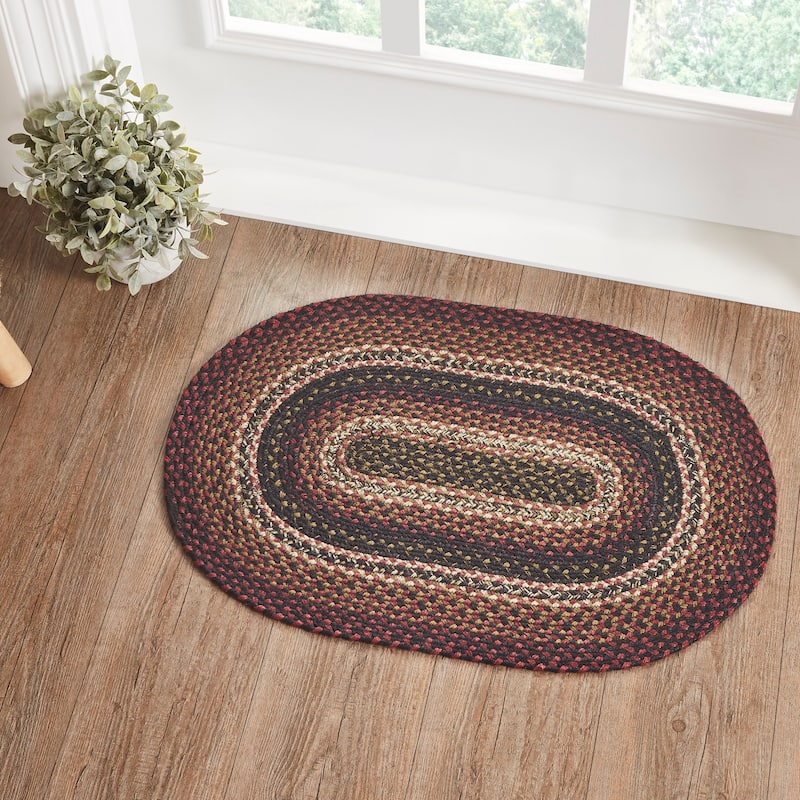 Beckham Jute Rug Oval w/ Pad 20x30 - 20" x 30" Oval - 20" x 30" Oval - Red