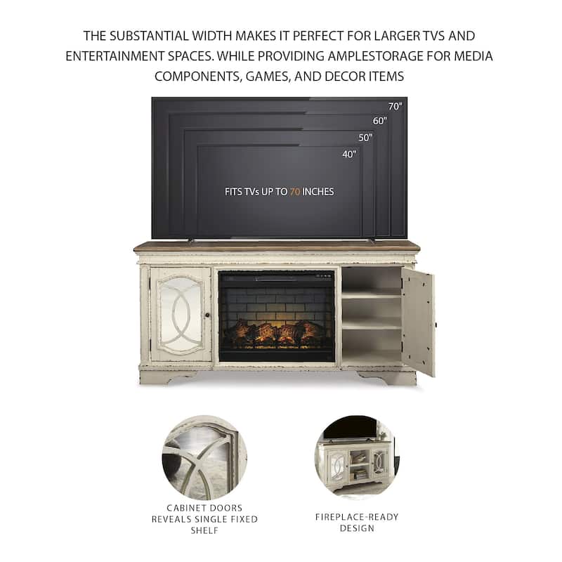 Realyn 74" TV Stand with Electric Fireplace