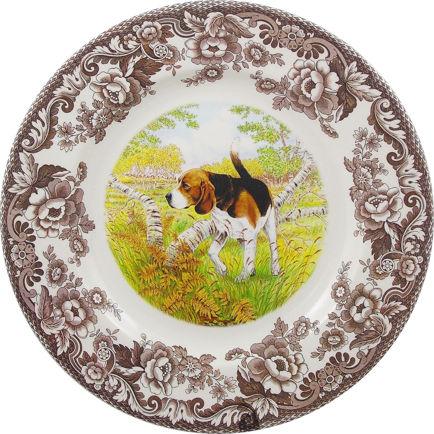 Spode Woodland Dinner Plate Dog Motif