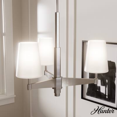 Hunter Nolita Chandelier - Entry, Dining Room, Living Room, Bedroom - Modern, Transitional - Glass Shades
