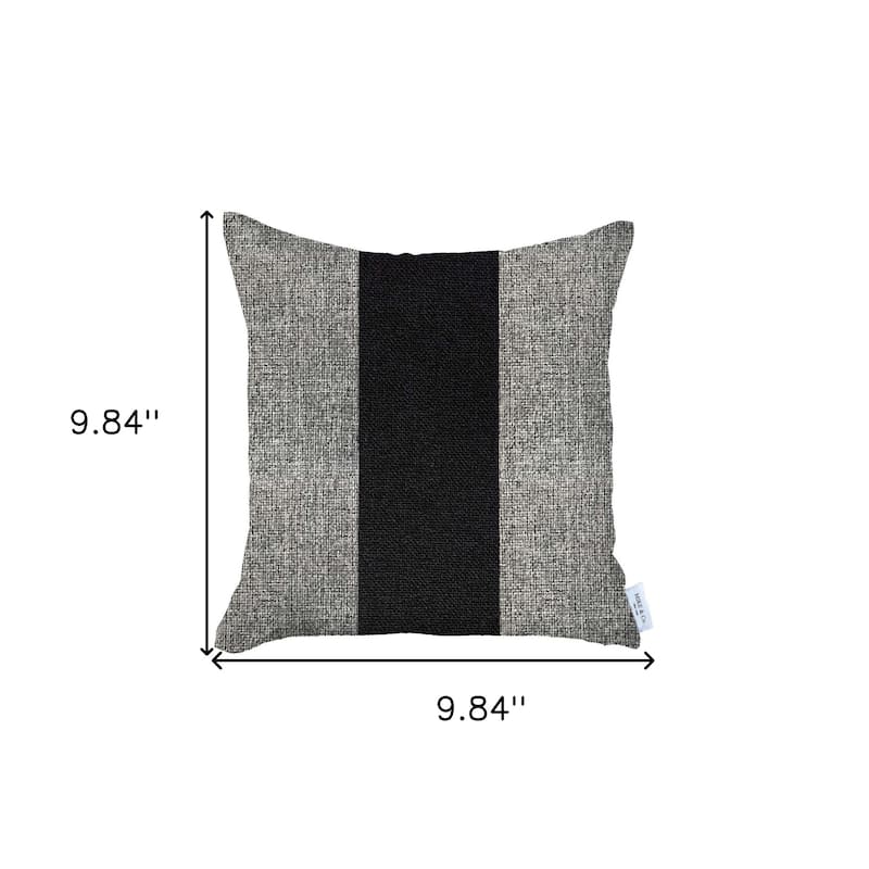HomeRoots 18" X 18" Grey And Black Geometric Zippered Handmade Polyester Throw Pillow Cover