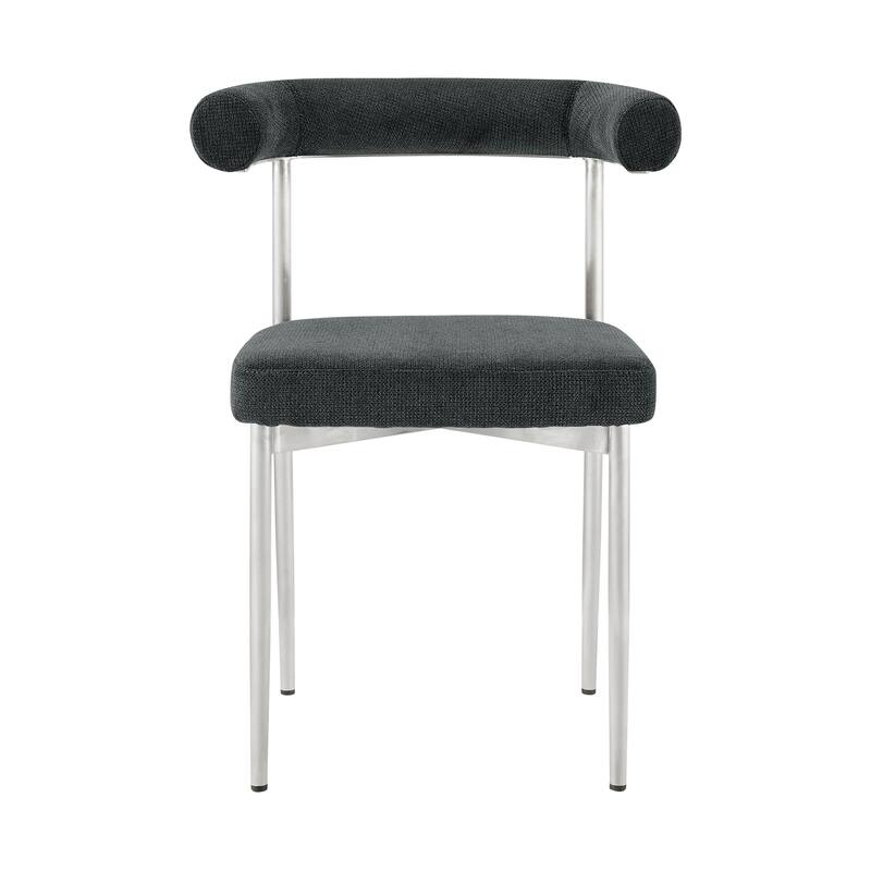 Shannon Upholstered Curved Back Barrel Kitchen Dining Chairs - Set of 2