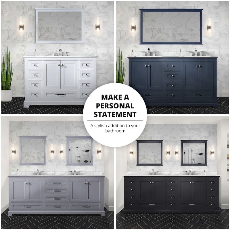 Dukes 84 in. W x 22 in. D Espresso Double Bath Vanity, White Quartz Top, Faucet Set, and 34 in. Mirrors