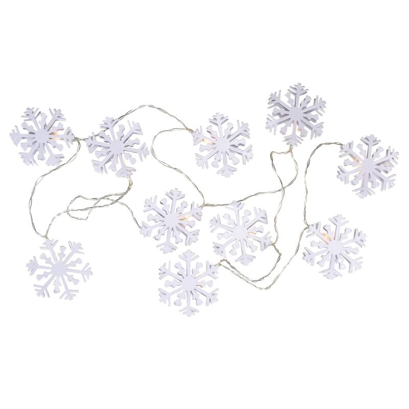 10 B/O White Snowflake LED Clelight Clear Lights 4ft Clear Wire