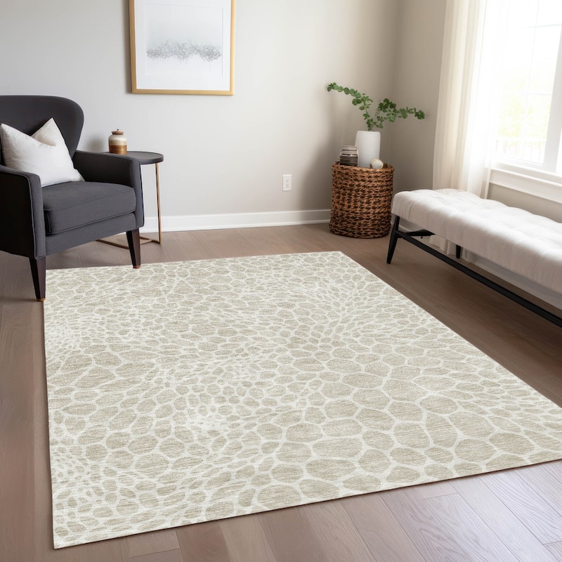 Machine Washable Indoor/ Outdoor Chantille Animal Print Rug