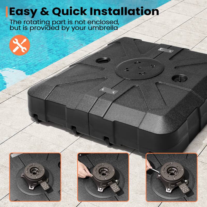 Pellebant Outdoor 10 FT Square Cantilever Patio Umbrella with Wheel Base