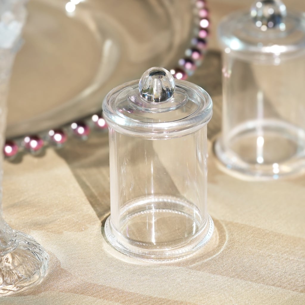 Set of 16 pcs Clear Jar with Lid Baby Shower Party Favor Candy Holder Gift Box 3.25in - 3.25" H x 2" W x 2" DP