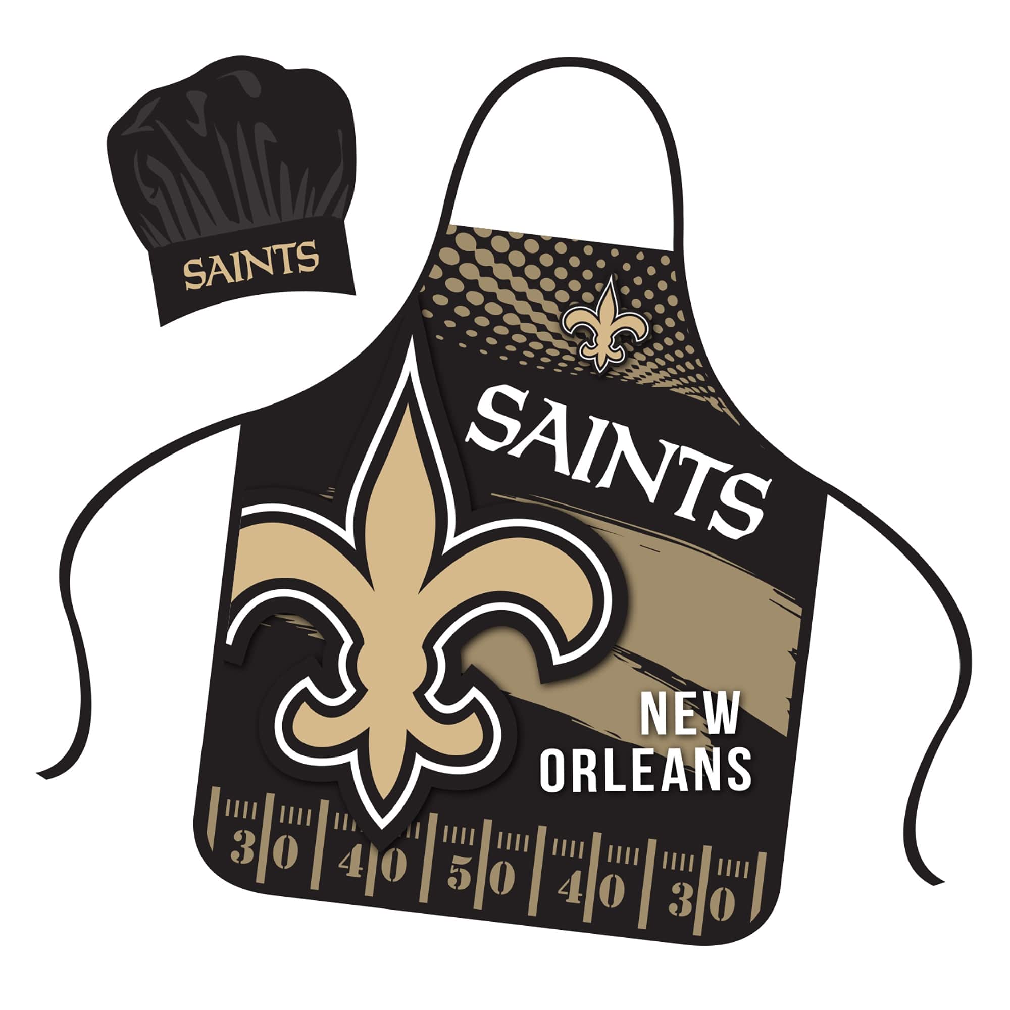 NFL Apron & Chef Hat Set, with Large Team Logo New Orleans Saints