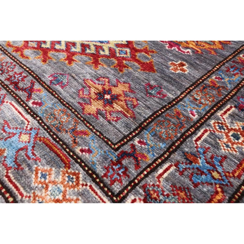 Golden Nile Super Kazak Hand Knotted Wool Rug - 2' 10" X 4' 0"